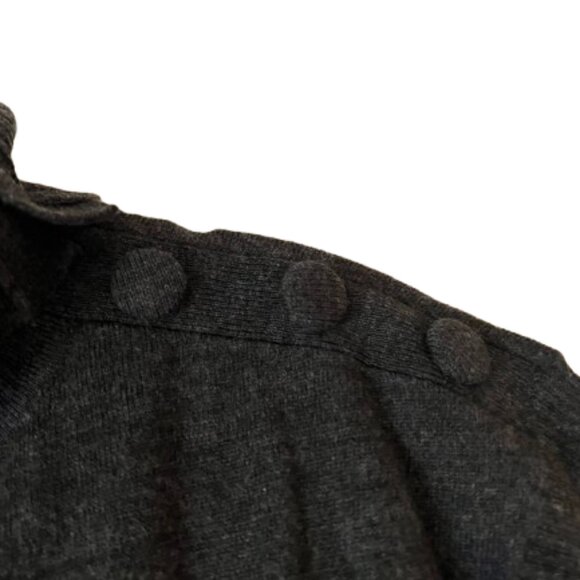 Will Smith Dark Gray Cap Sleeve Turtleneck Sweater - 100% Wool - Medium - Picture 4 of 5